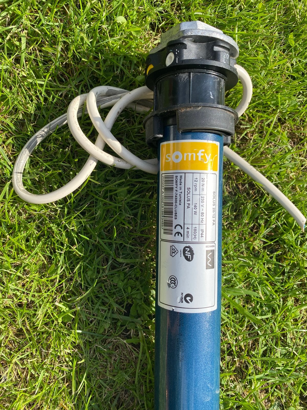 Somfy Solus PA Rolluikmotor - 20 Nm, Doe-het-zelf en Verbouw, Gebruikt, Overige kleuren, Ophalen of Verzenden, Minder dan 100 cm