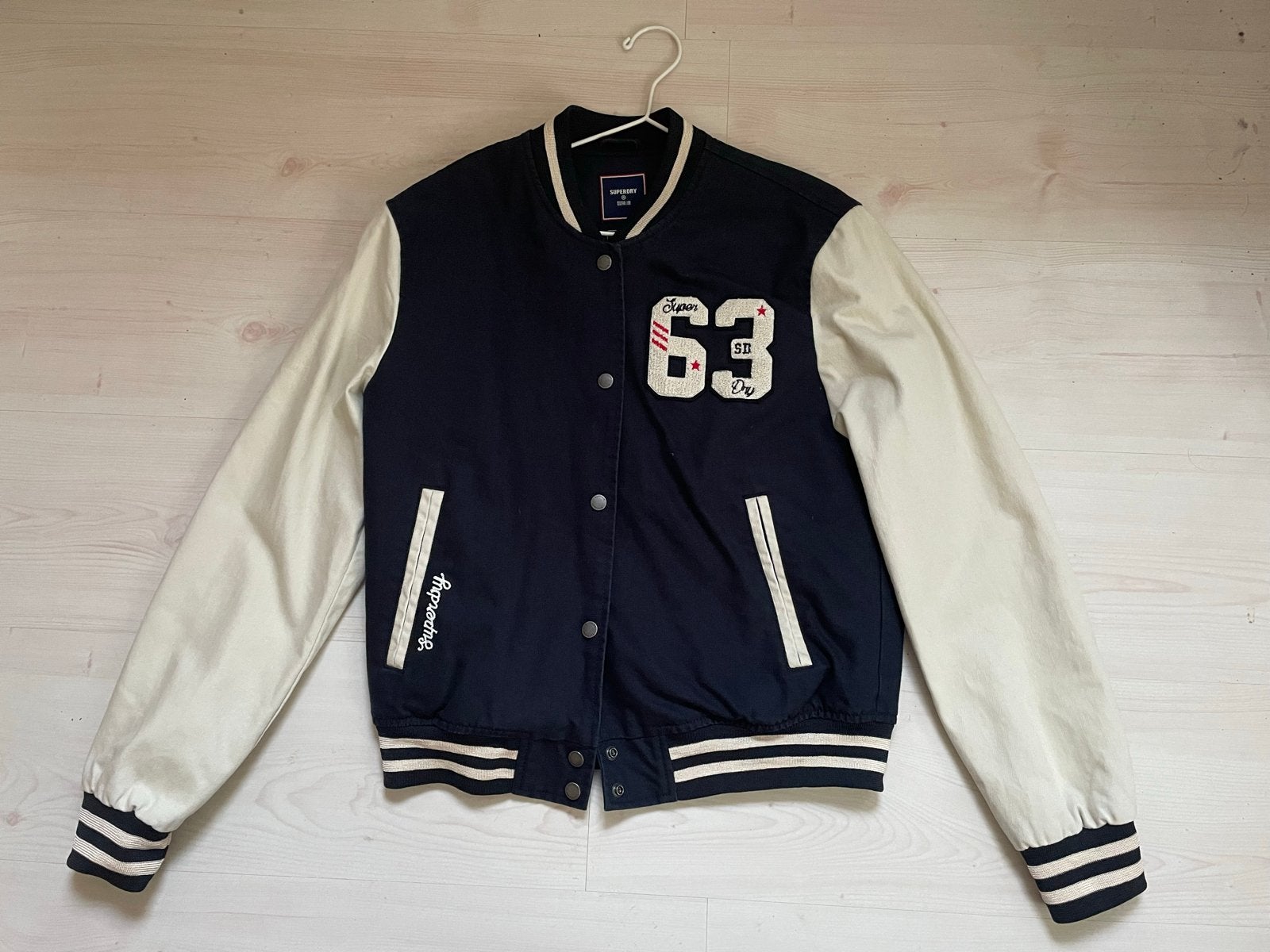 Superdry : Patch Varsity Bomberjack voor dames maat 40, Ophalen of Verzenden, Gedragen, Maat 38/40 (M), Blauw