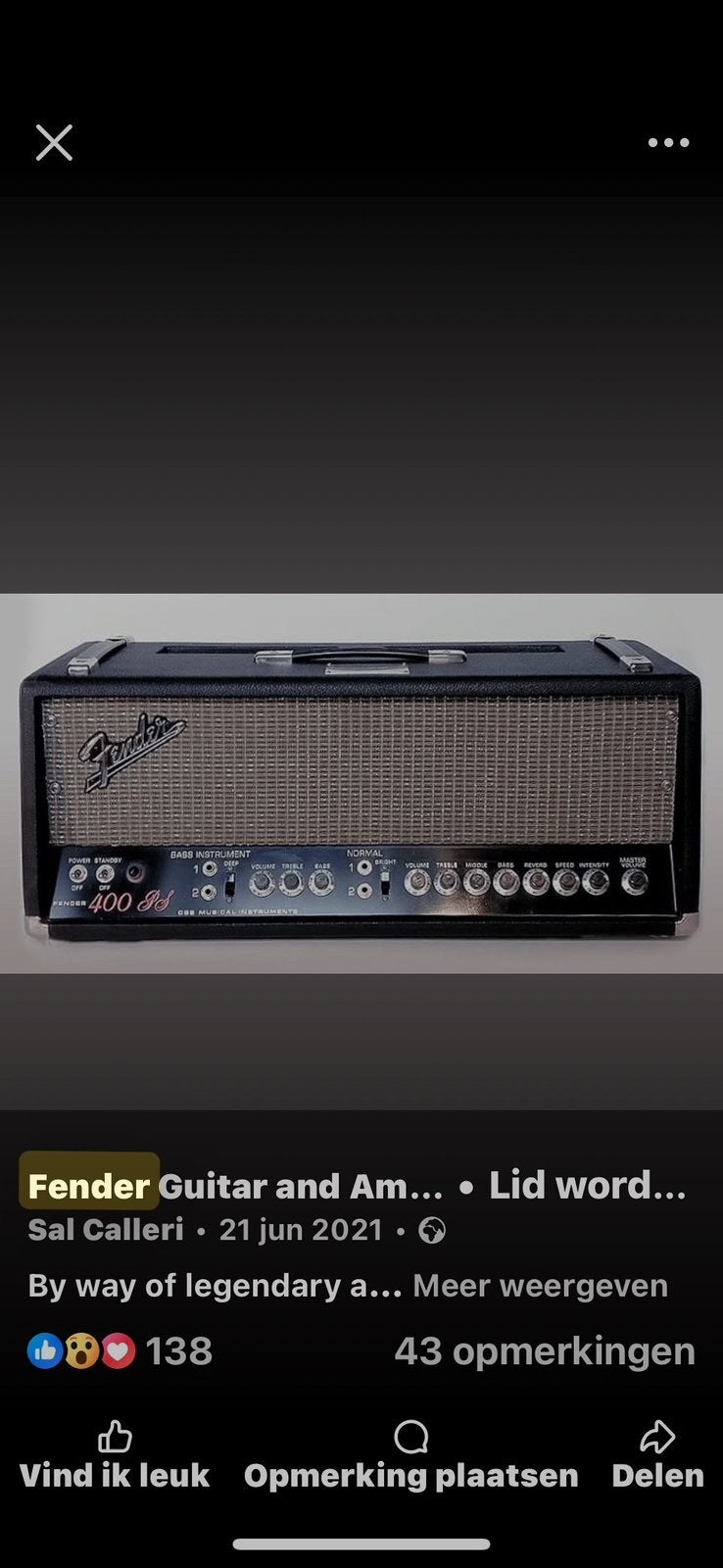FENDER 400 PS Set. (The No. Conversation peace), Ophalen, Gebruikt, 100 watt of meer