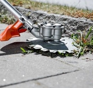 husqvarna onkruidmes tuin opzetstuk, Tuin en Terras, Bosmaaiers, Ophalen, Zo goed als nieuw, 30 tot 50 cm, Elektrisch