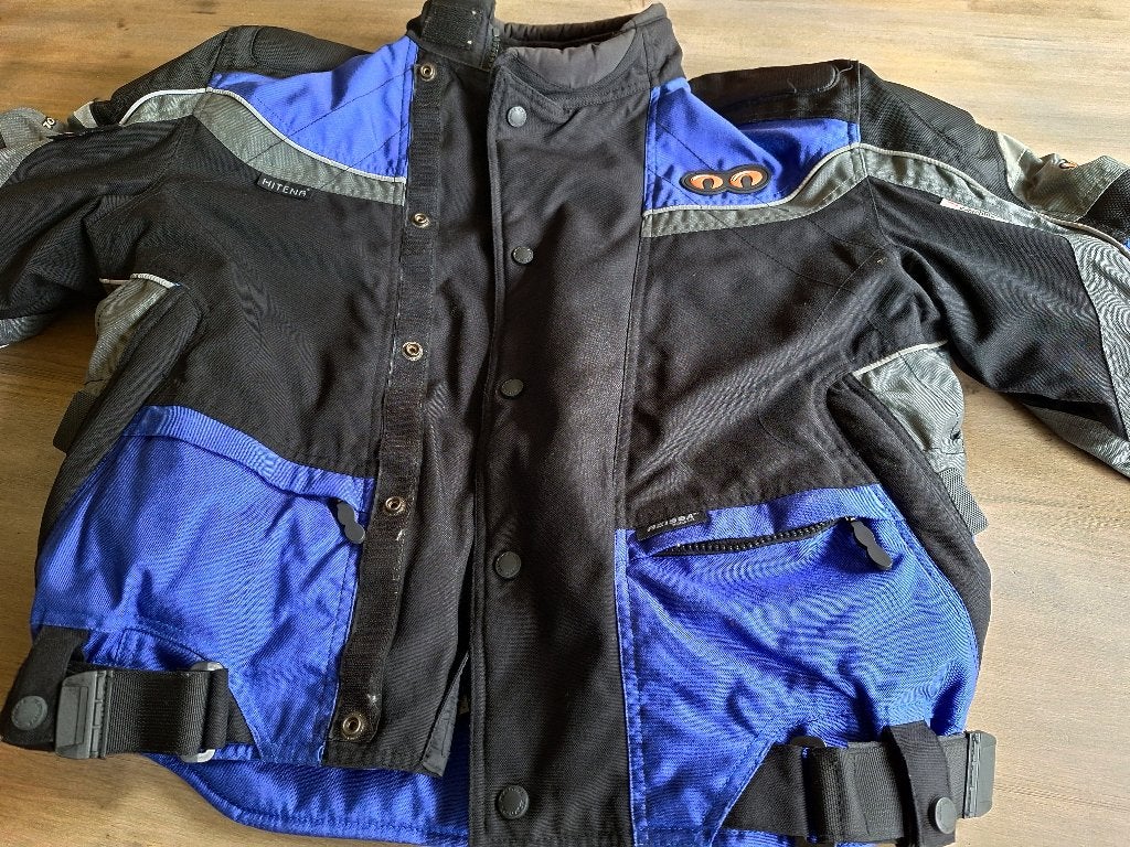 Motorjas, maat M, textiel, blauw/zwart, Ophalen of Verzenden, Tweedehands, Heren, Jas | textiel