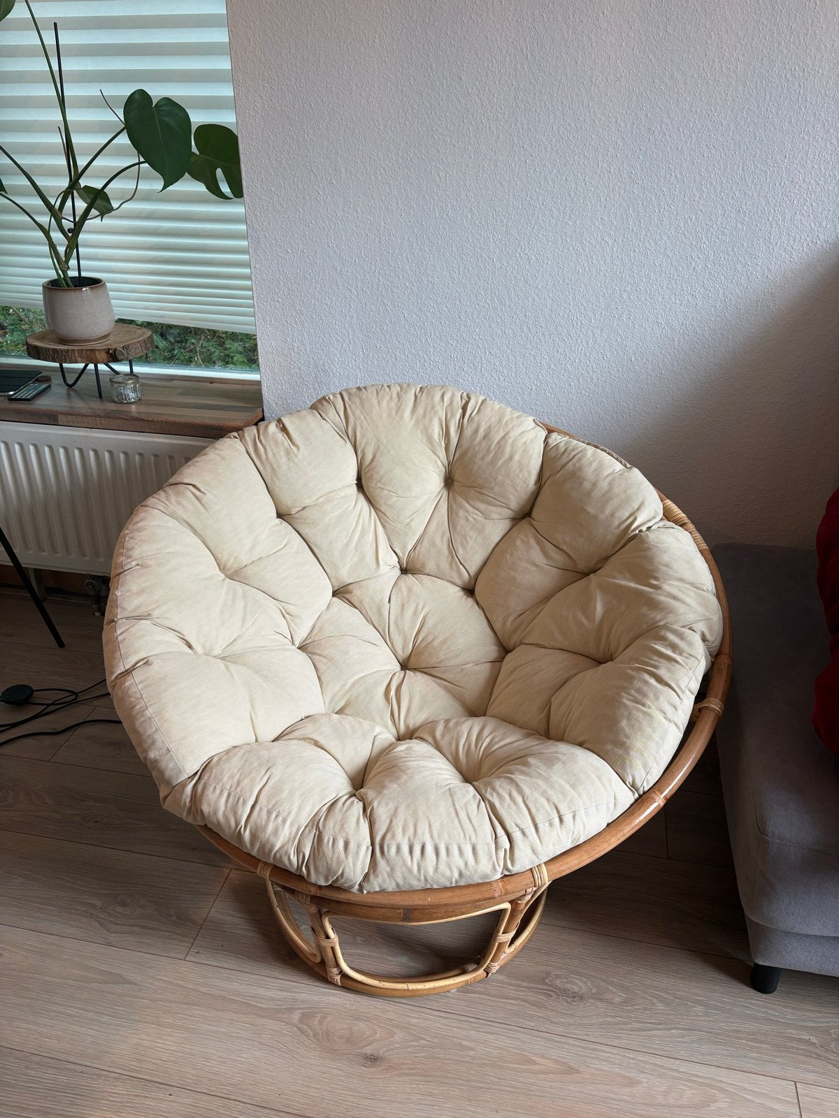 Jordrup Papasan stoel met kussen - Rotan/Riet, Ophalen of Verzenden, Nieuw, Riet of Rotan, 100 tot 125 cm