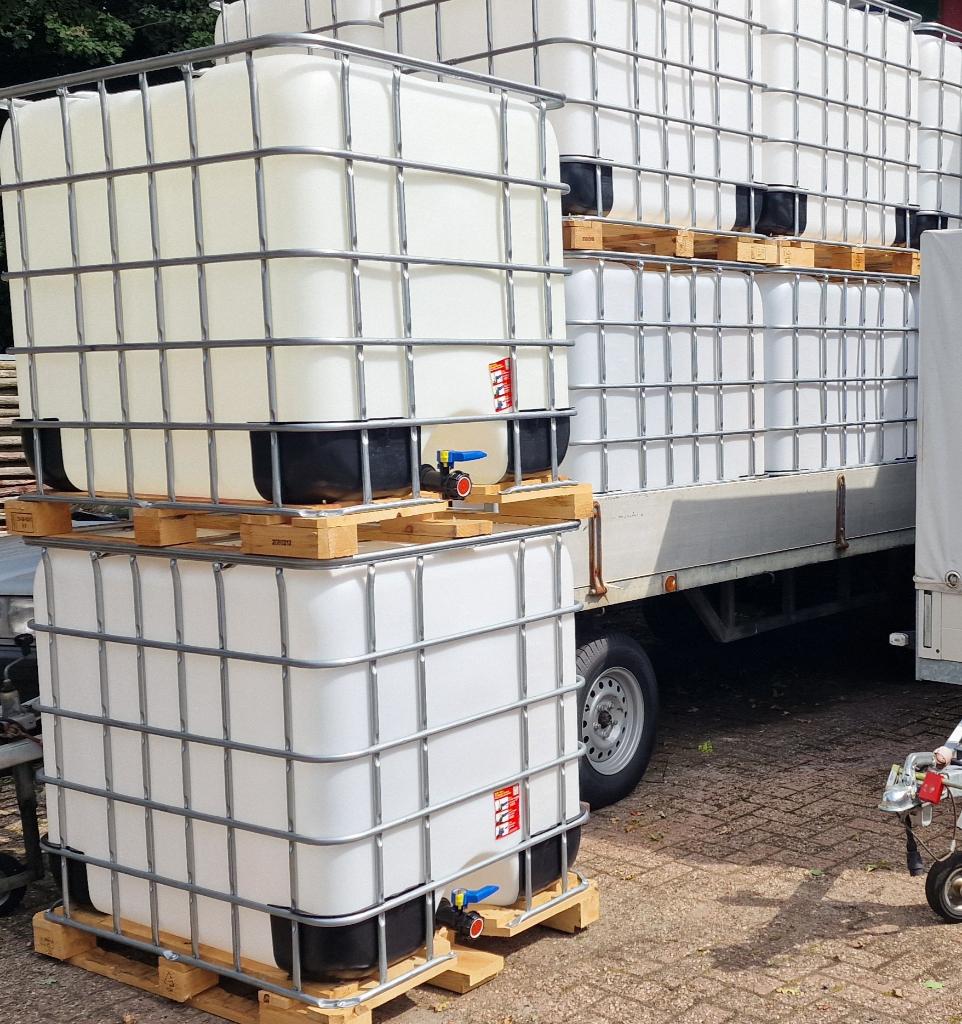 TK IBC 1000 liter vat, watertank, regenton GESPOELD, 150 liter of meer, Ophalen, Zo goed als nieuw, Overige materialen