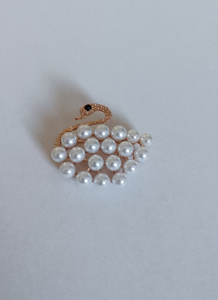 Zwaan broche, Overige materialen, Overige kleuren, Minder dan 4 cm, Nieuw