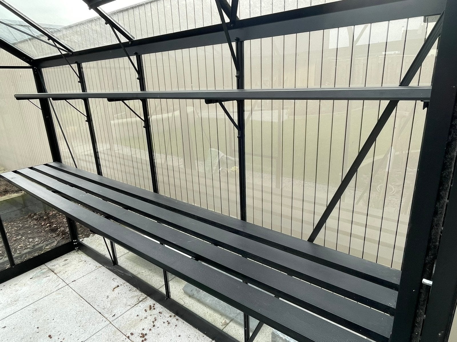 Royal Well Birdlip 48 tafel en schap zwart voor tuinkas, Ophalen, Zo goed als nieuw, Metaal, Overige typen