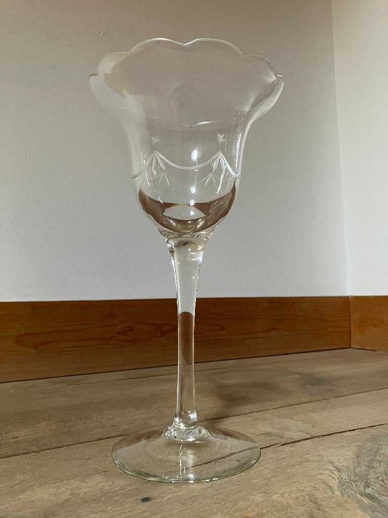 grote glazen, geslepen kelk, Ophalen of Verzenden