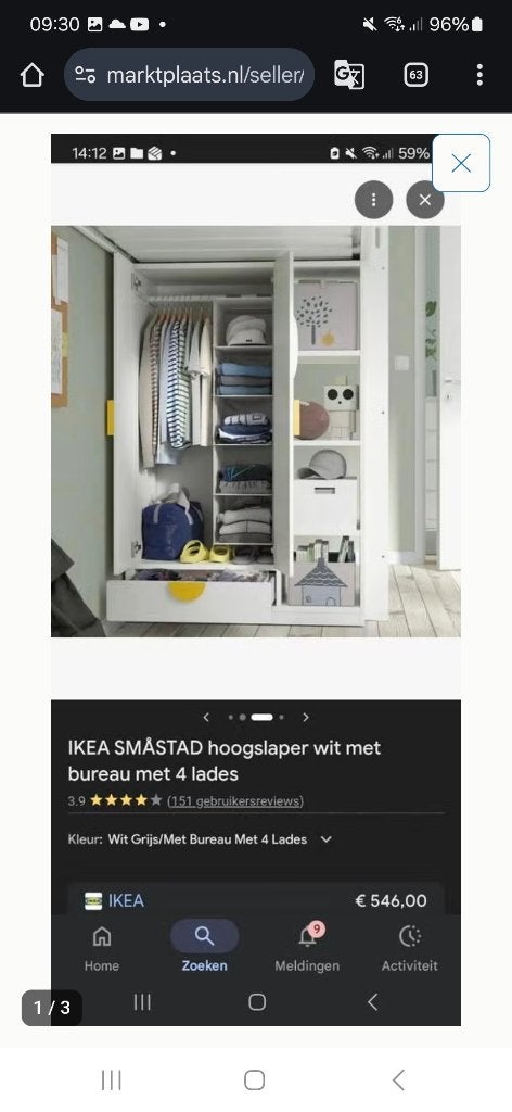Hoogslaper ikea smastadt zgan, Kinderen en Baby's, Kinderkamer | Stapelbedden en Hoogslapers, Ophalen, Zo goed als nieuw, Hoogslaper