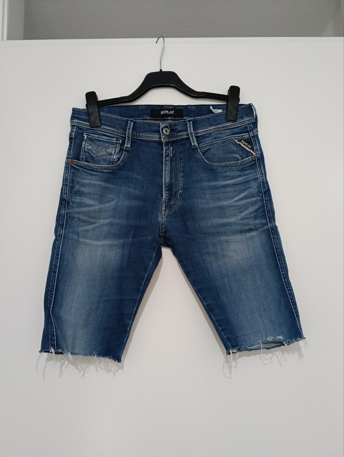 Replay Anbass Slim-fit Denim Short, Blauw, W32 (confectie 46) of kleiner, Ophalen of Verzenden, Zo goed als nieuw