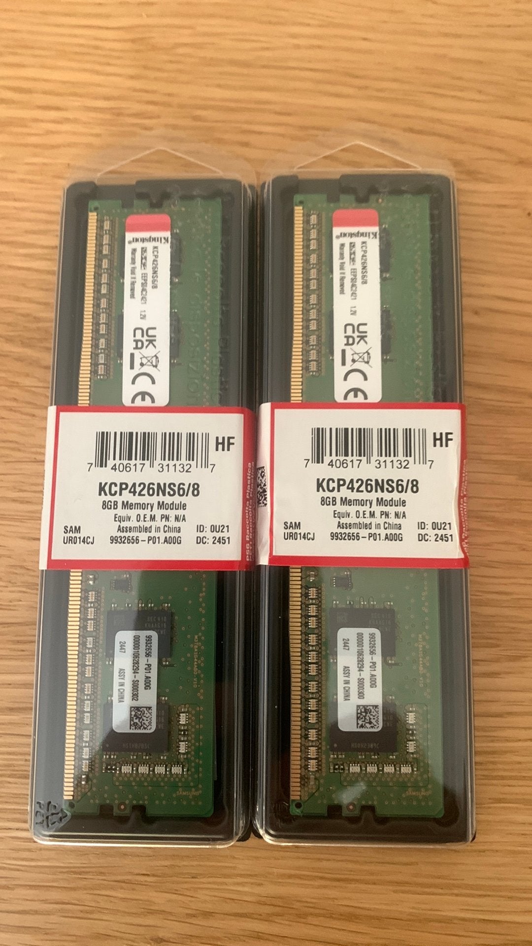 2× Kingston 8GB DDR4-2666 CL19 KCP426NS6/8  ongeopende set, Verzenden, Zo goed als nieuw, DDR4, Laptop