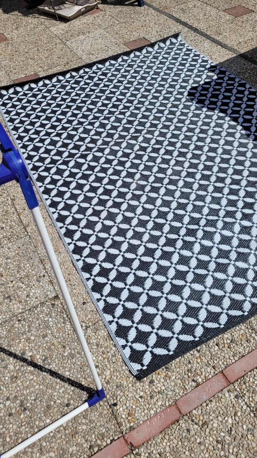 Zwart-wit camping vloerkleed 1,60 x 2,30 m, Ophalen, Zo goed als nieuw