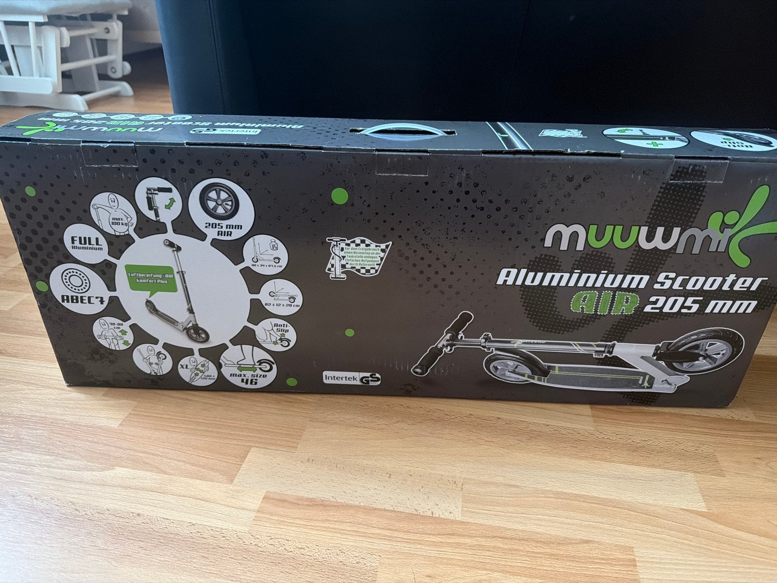 Nieuwe Muuwmi Aluminium Scooter AIR 205 mm in doos, Ophalen, Nieuw, Gewone step