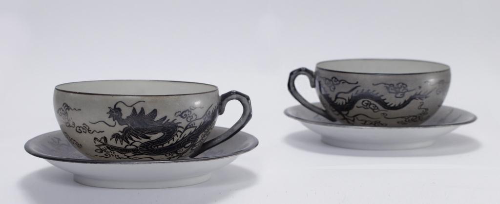 2 kop en schotels - eierschaal porselein - Taisho periode, Antiek en Kunst, Antiek | Porselein, Ophalen