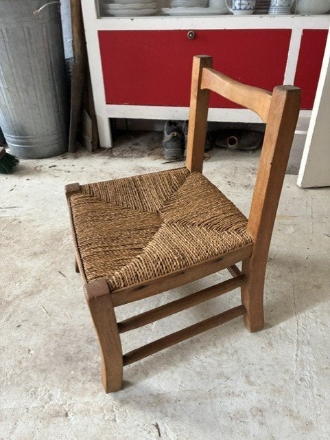 Houten kinderstoel met rieten zitting, Kinderen en Baby's, Ophalen, Gebruikt, Overige typen
