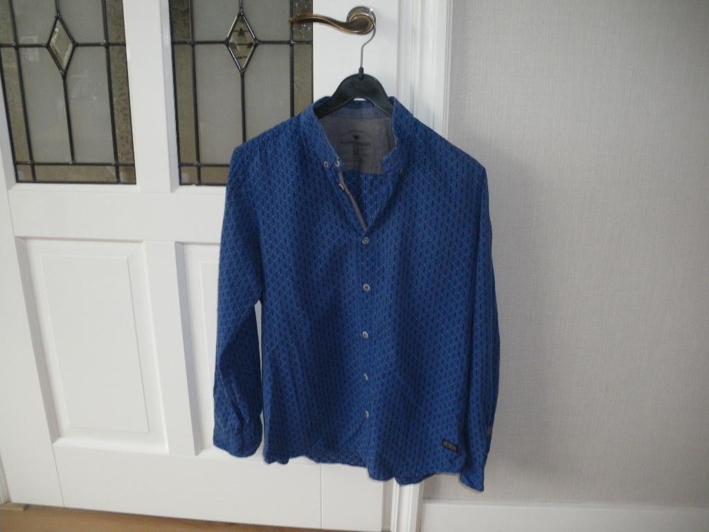 heel mooi blauw voorjaars overhemd tom tailor medium, Ophalen of Verzenden, Zo goed als nieuw, Blauw, Halswijdte 39/40 (M)