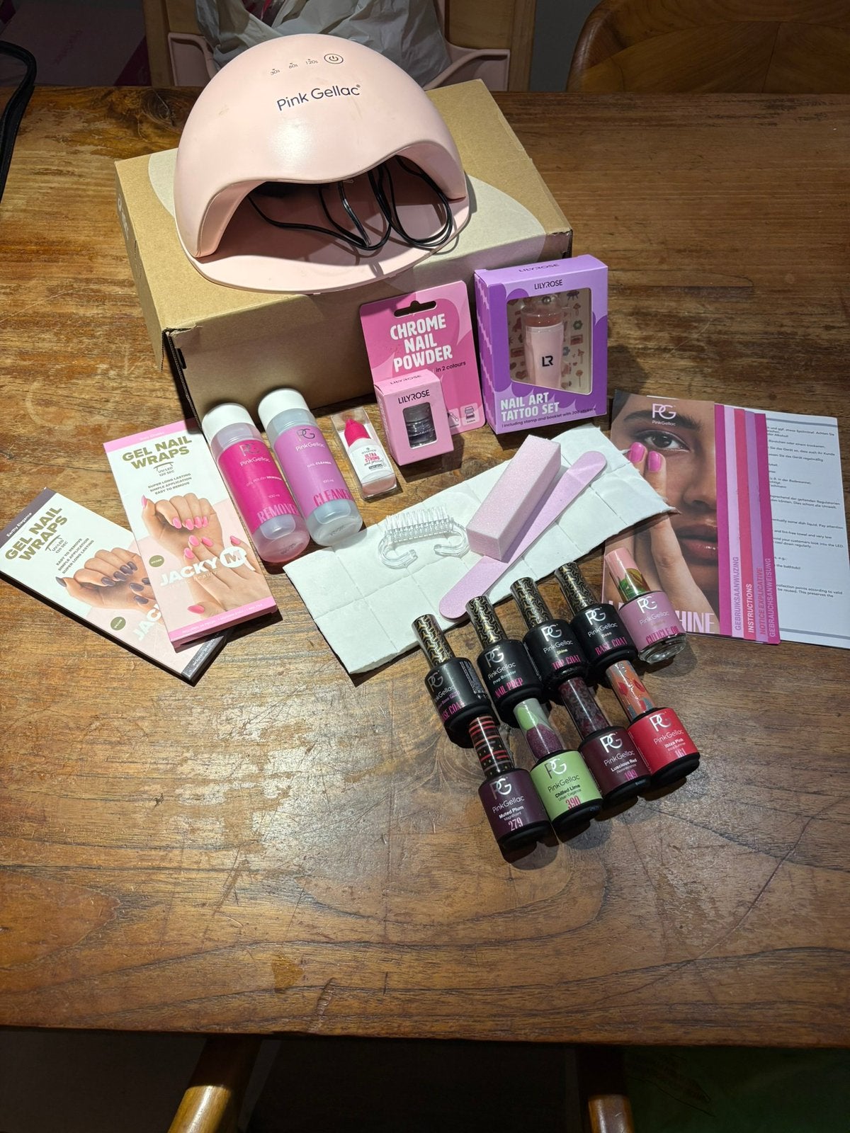 Starterset pink gellac, Ophalen of Verzenden, Zo goed als nieuw, Overige kleuren, Handen en Nagels