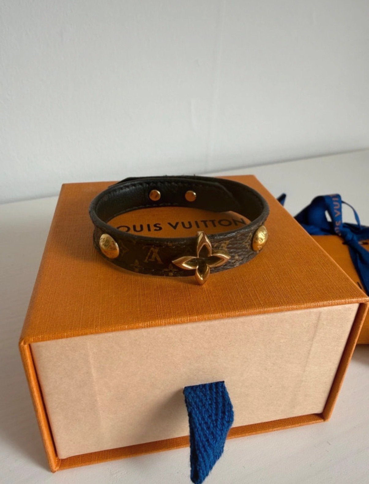 Louis Vuitton Monogram Armband Bruin/Goud, Ophalen, Gebruikt, Bruin, Leer