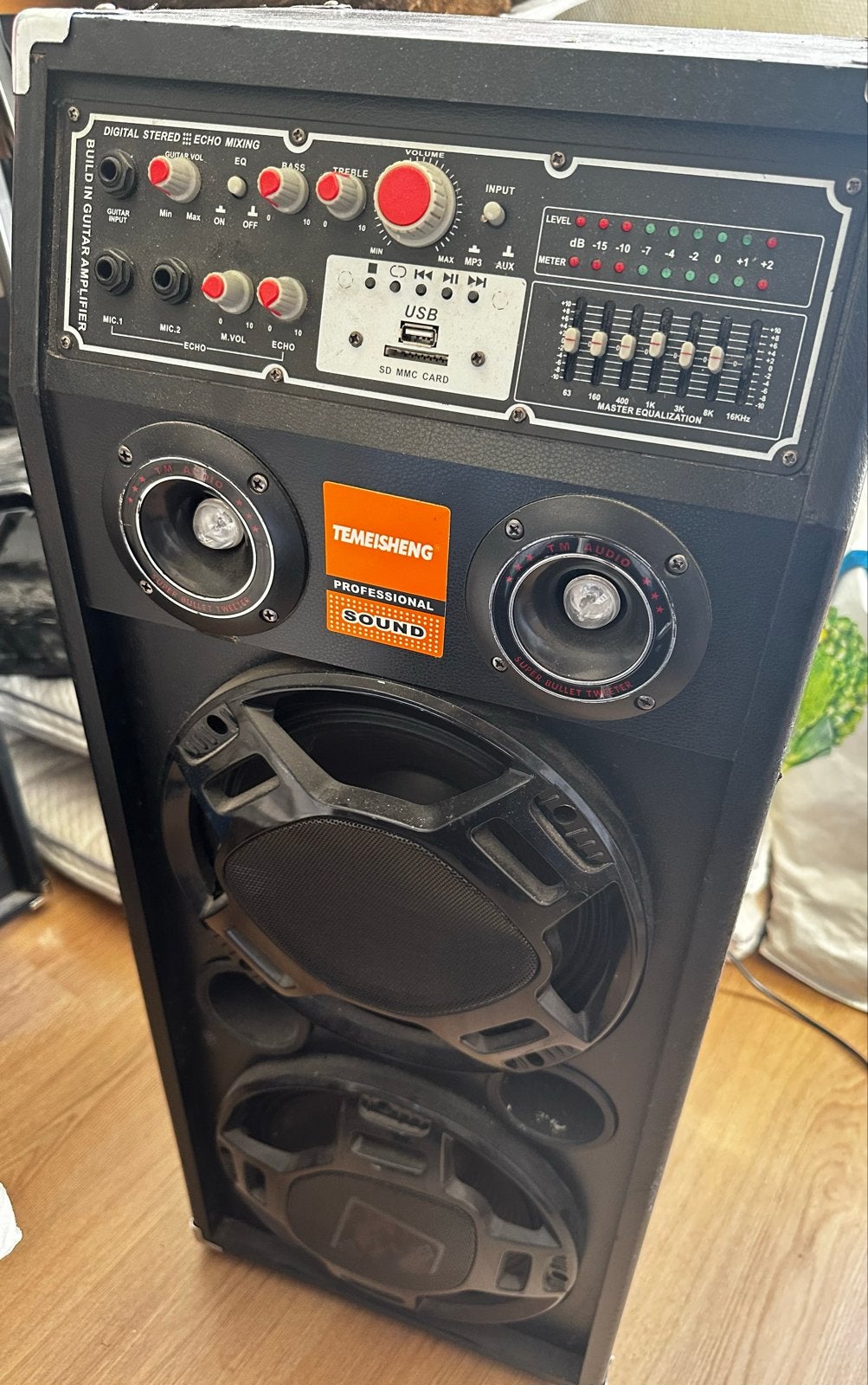 TEMEISHENG Professionele Karaoke Speaker PMPO 1500W, Ophalen, Gebruikt
