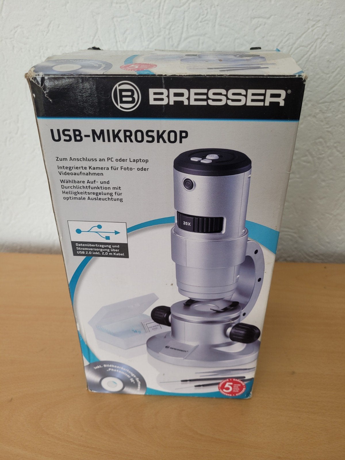 Bresser USB Microscoop 20x-350x met camera, Info@bresser.de, Biologische microscoop, Zo goed als nieuw, Bresser GmbH, Gutenbergstr. 2, 46414 Rhede, Duitsland