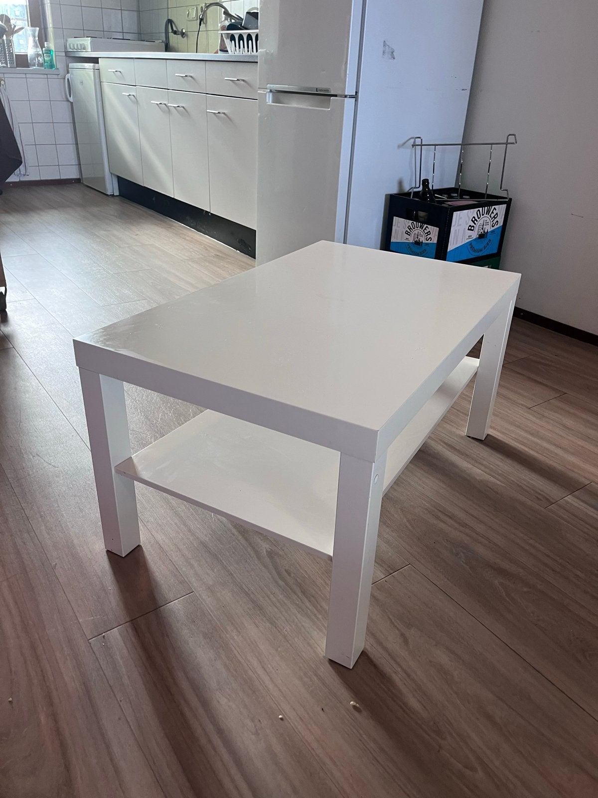 Witte salontafel IKEA, Huis en Inrichting, Tafels | Salontafels, Ophalen, Gebruikt, 100 tot 150 cm, 50 tot 100 cm
