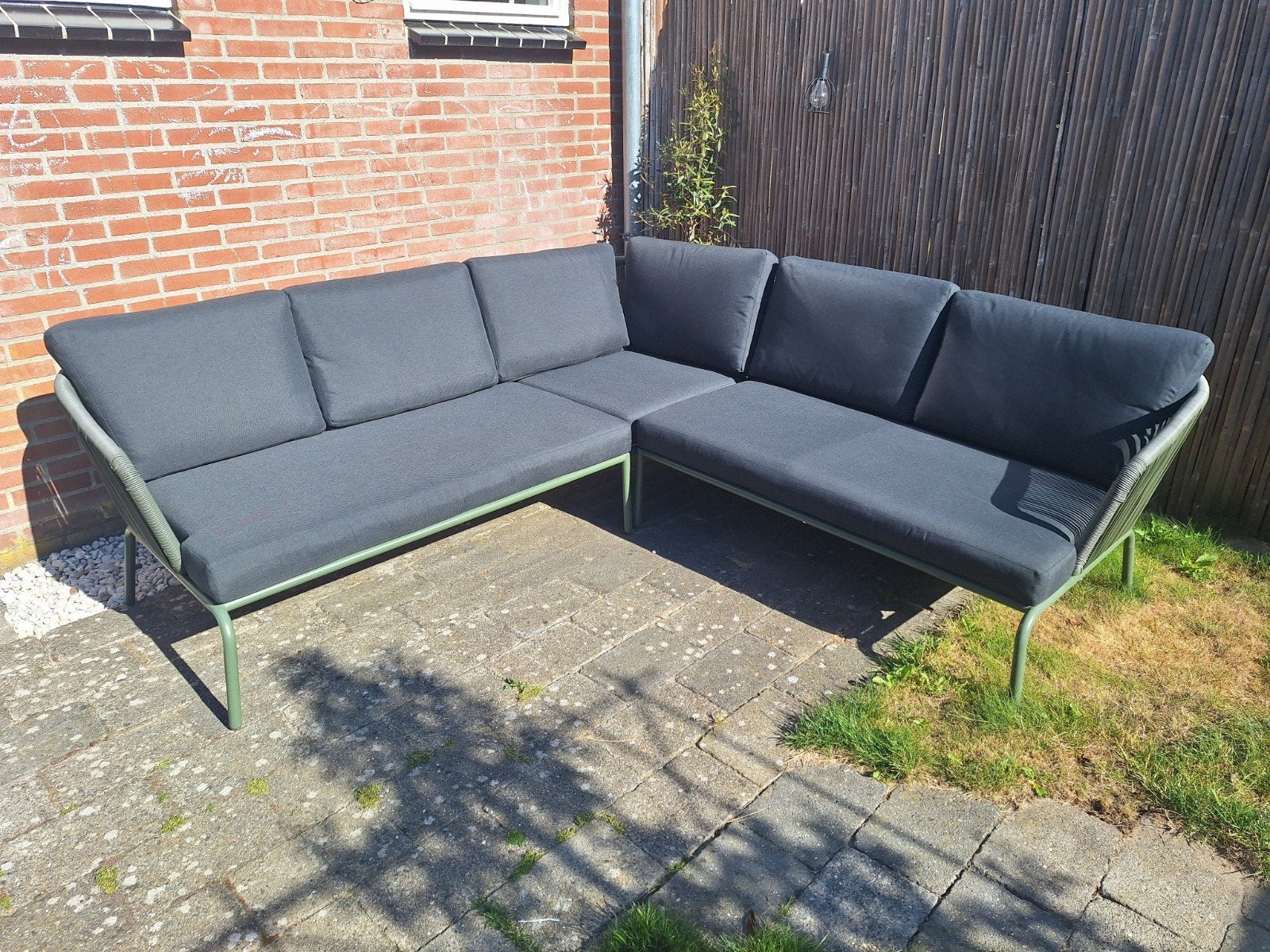 Z.G.A.N. Loungeset Kopenhagen legergroen, Tuin en Terras, Ophalen, Zo goed als nieuw, Loungeset, Bank