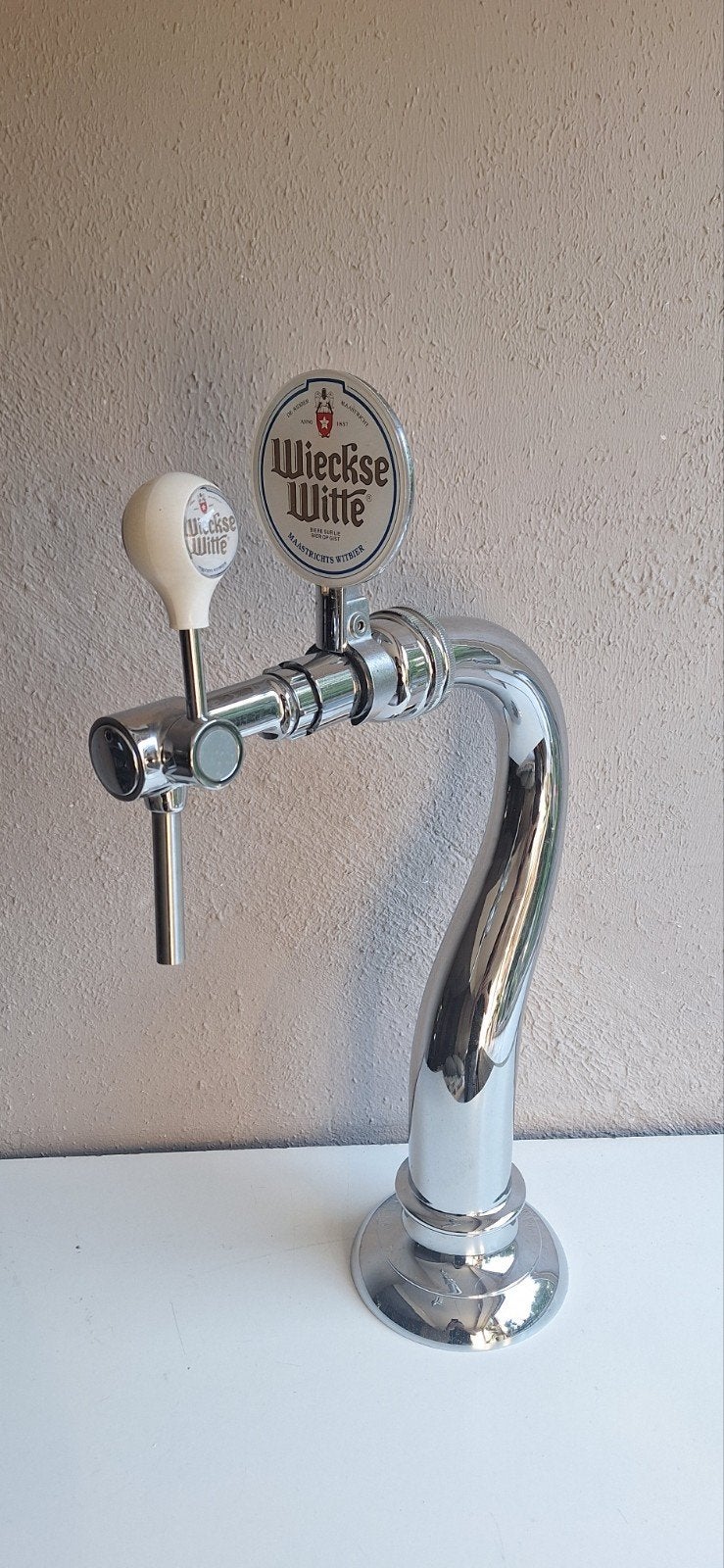 Verchroomde Wieckse Witte tapzuil - Zwanenhals model, Ophalen of Verzenden, Overige typen, Overige merken