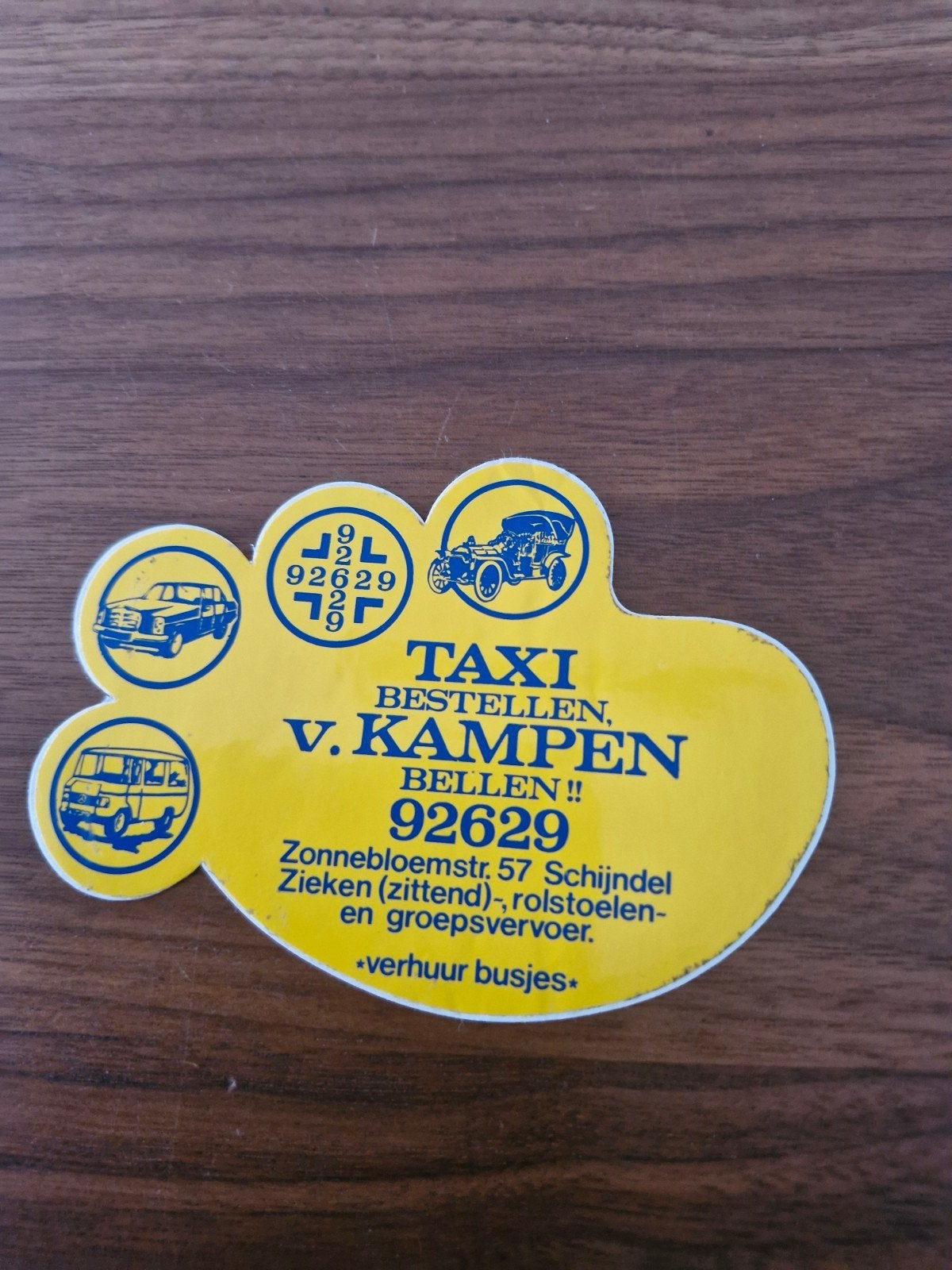 916 Vintage Taxi V. Kampen Sticker - 12 x 8 cm, Ophalen of Verzenden