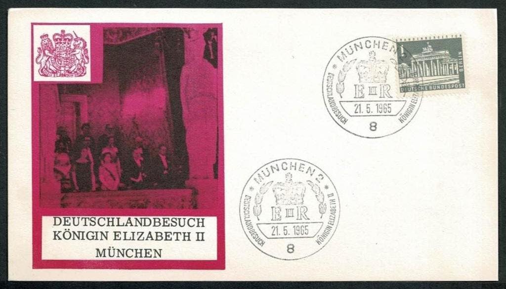 Royalty Queen Elizabeth II Staatsbezoek B.R.D./München 1955, Ophalen of Verzenden, Buitenland, Kaart, Foto of Prent