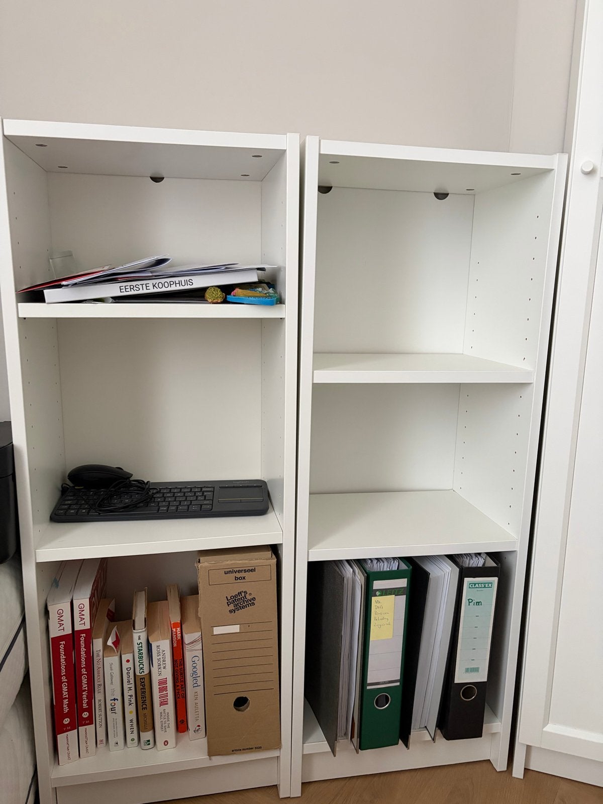 2X IKEA Billy Boekenkast Wit - 40x28x106 cm, Huis en Inrichting, Kasten | Boekenkasten, Ophalen, Met plank(en), Minder dan 50 cm