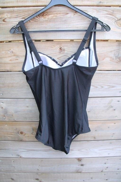 Badpak zwart/ creme Lascana mt 40 C Cup Vaste prijs, Lascana, Zwart, Badpak, Ophalen of Verzenden