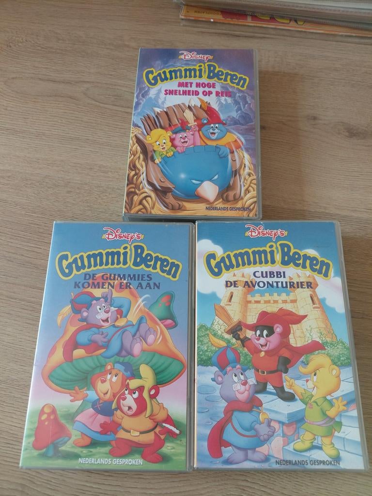 3 videobanden van De Gummiberen. Disney., Alle leeftijden, Ophalen of Verzenden, Gebruikt, Tekenfilms en Animatie
