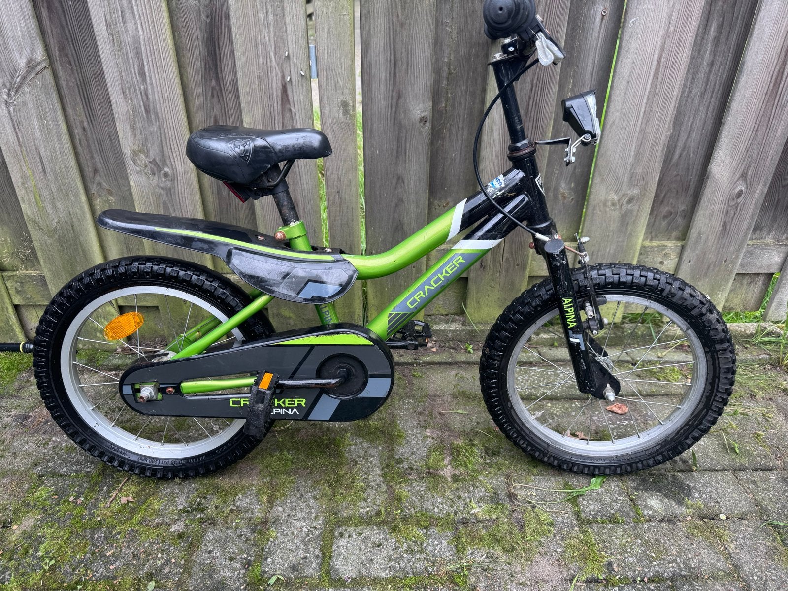 Kinderfiets Cracker Alpina 16 inch - Groen/Zwart, Ophalen, Gebruikt