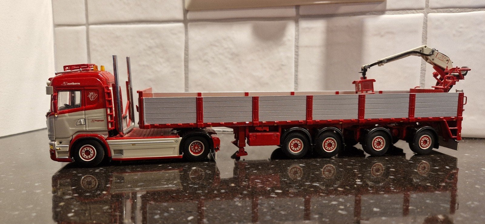 WSI Scania Croonen met Stenentrailer, Ophalen, Zo goed als nieuw, Overige merken