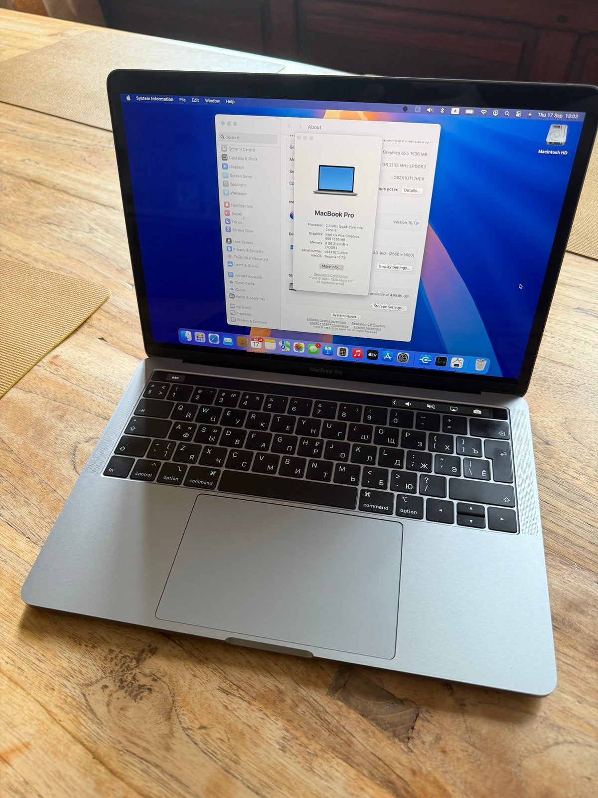 Apple MacBook Pro 13” 2018 Touch Bar | 512GB, Gebruikt, 2 tot 3 Ghz, Qwerty, 8 GB