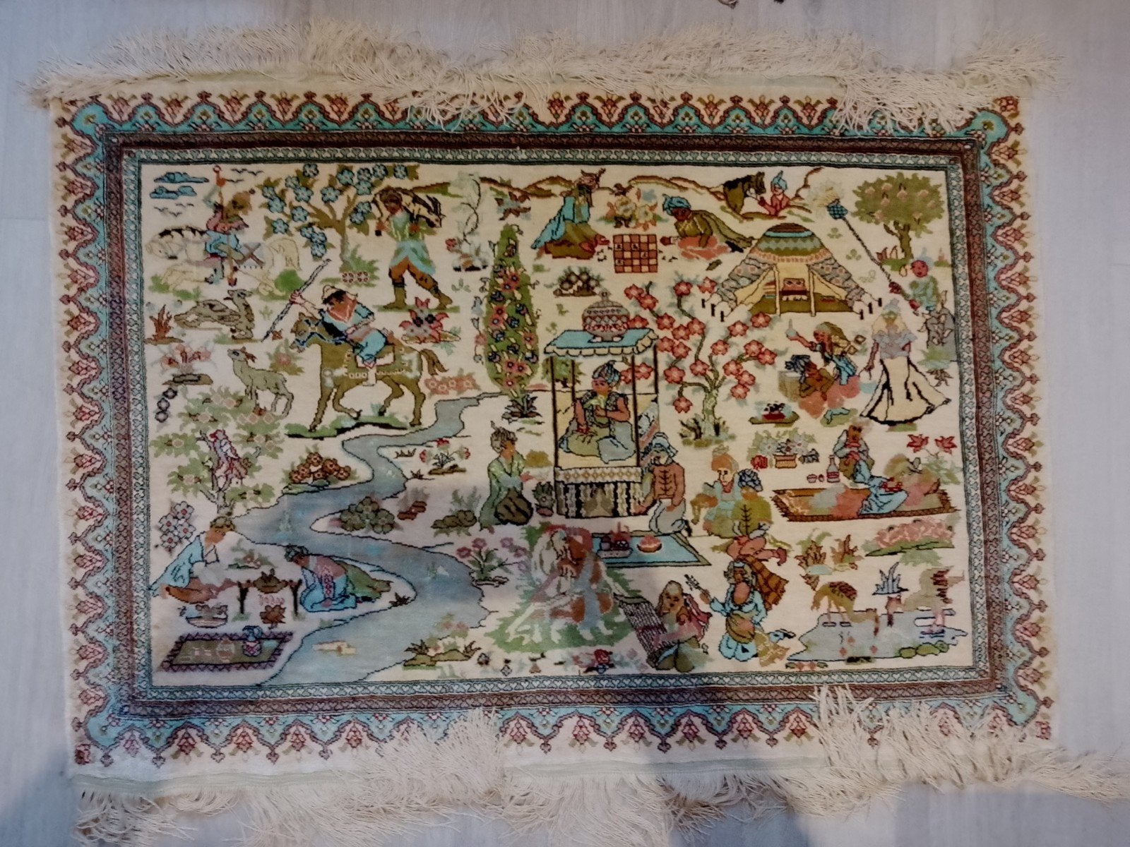 Silk of silk Hereke carpet Turkije., Antiek en Kunst, Ophalen of Verzenden