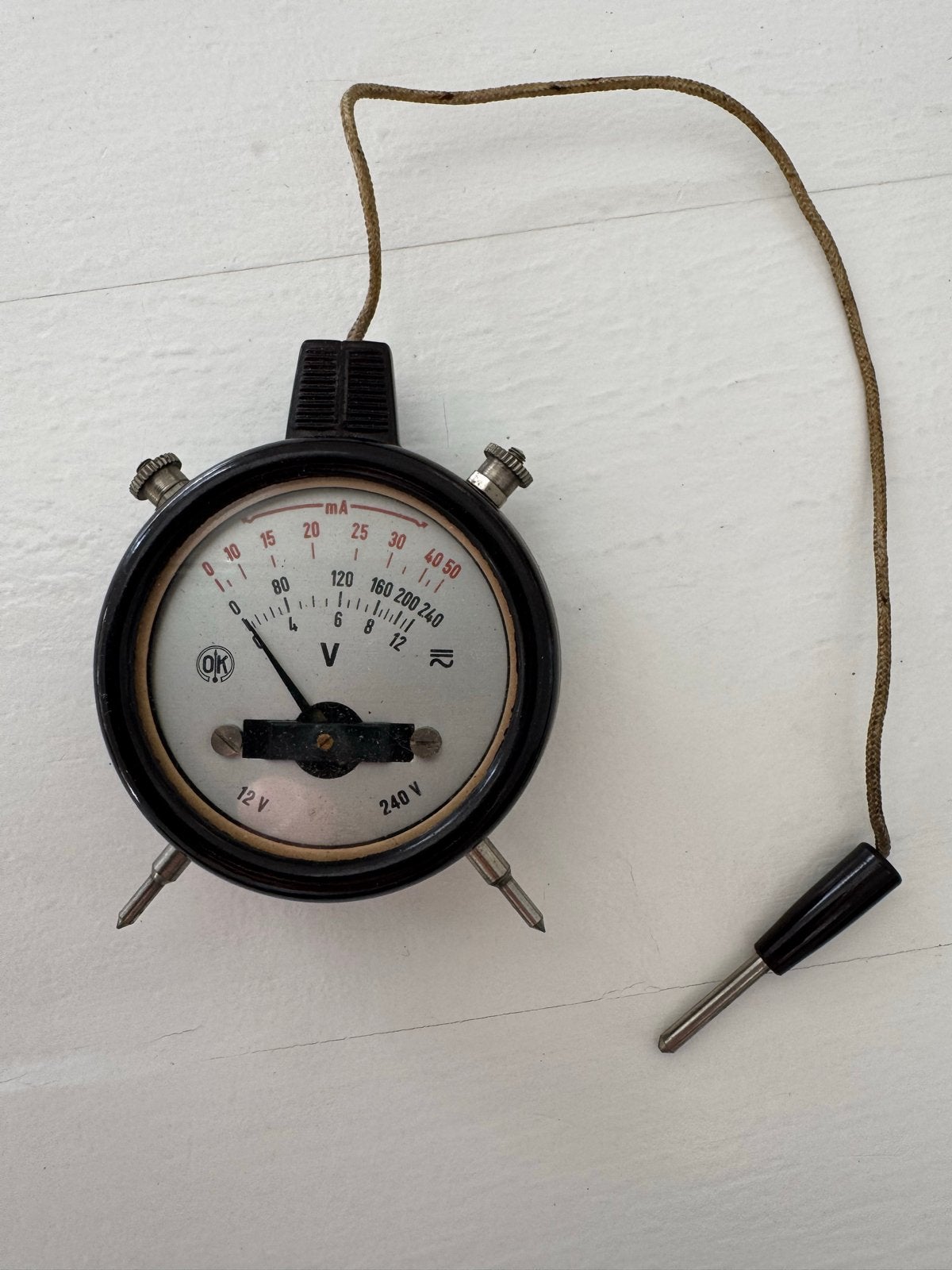 Vintage OK Multimeter Voltmeter Amperemeter in Doos, Ophalen of Verzenden, Gebruikt, Multimeter