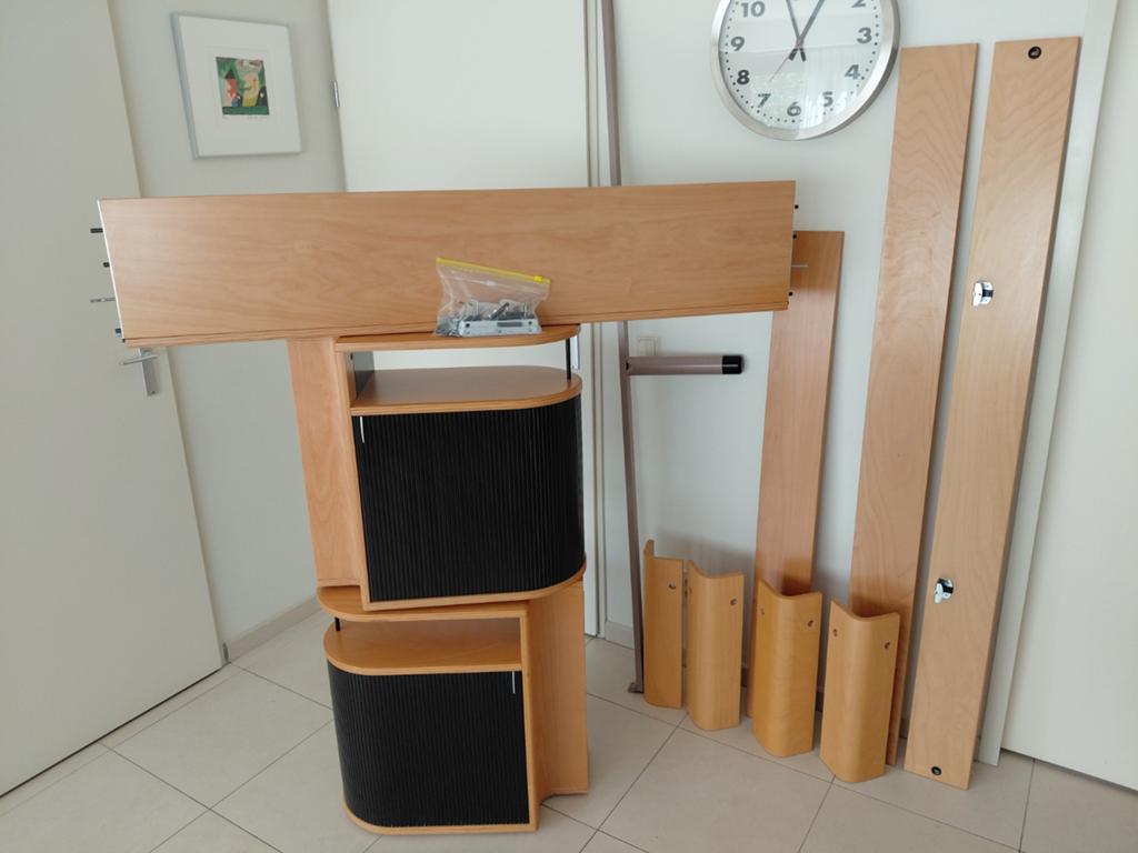 Achterwand plus kastjes Auping Auronde 160x200 cm., Ophalen, Gebruikt