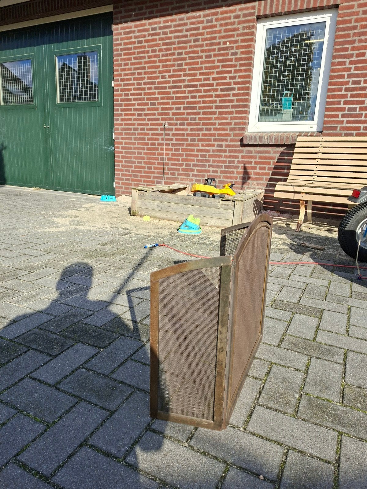 Vonkenvanger / haardscherm voor open haard of kachel, Ophalen of Verzenden, Gebruikt, Bruin, Metaal