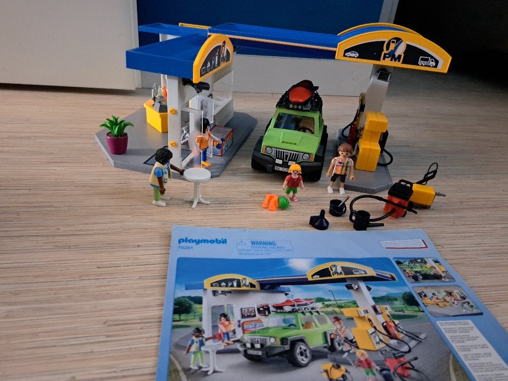 Playmobil benzinepomp, Ophalen of Verzenden, Zo goed als nieuw, Complete set