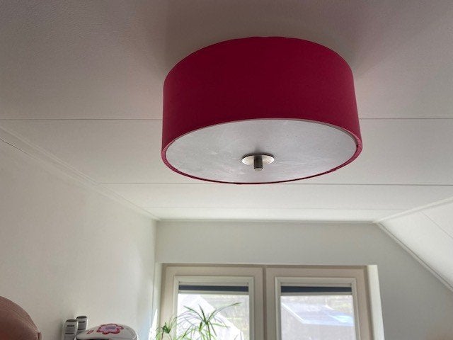 Roze plafondlamp, Gebruikt, Ophalen of Verzenden, Plafondlamp, Qazqa