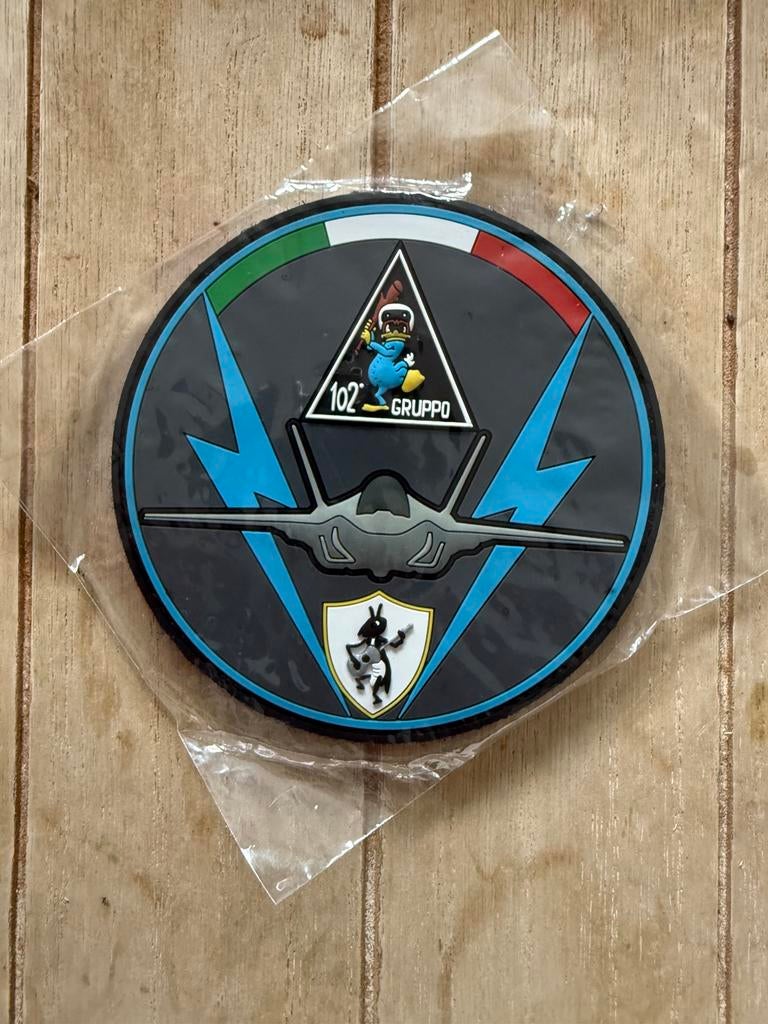 F-35 patch badge  PVC italian airforce 102 gruppo, Verzenden, Zo goed als nieuw, Patch, Badge of Embleem