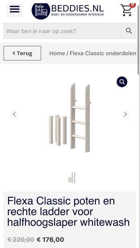 Flexa Classic poten+rechte ladder voor halfhoogslaper, nieuw, Ophalen, Nieuw, Halfhoogslaper