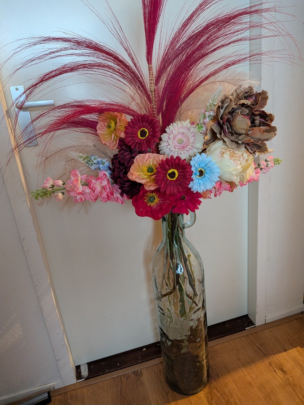 hoog en grote kunstbloemen boeket, kunstbloemen, kunstboeket, Ophalen