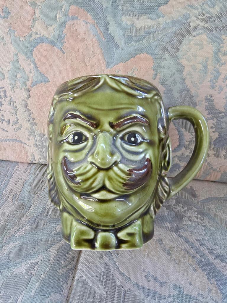Vintage Made in Japan Toby Jug Mok - Groen Gezicht, Ophalen of Verzenden
