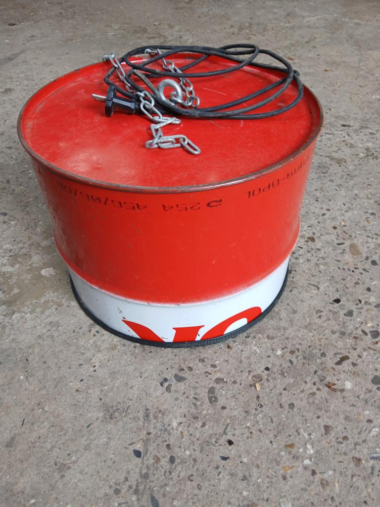 Lamp gemaakt van olie vat medium formaat., Ophalen of Verzenden