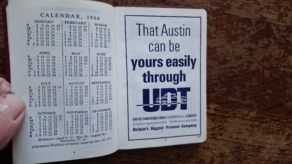 Austin Motoring Diary 1966, Ophalen of Verzenden