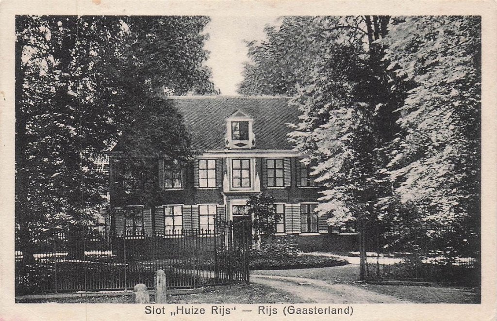 703-443-009 Slot Huize Rijs Rijs (Gaasterland), Verzamelen, Ansichtkaarten | Nederland, Verzenden, Voor 1920, Friesland