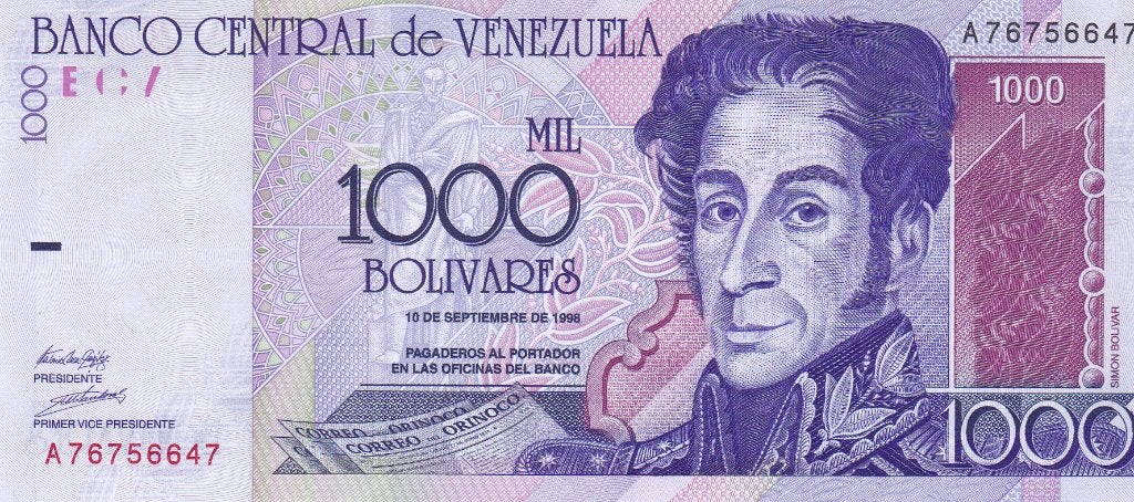 VENEZUELA 1000 BOLIVARES PRACHTIG / UNC, Ophalen of Verzenden, 10 gulden