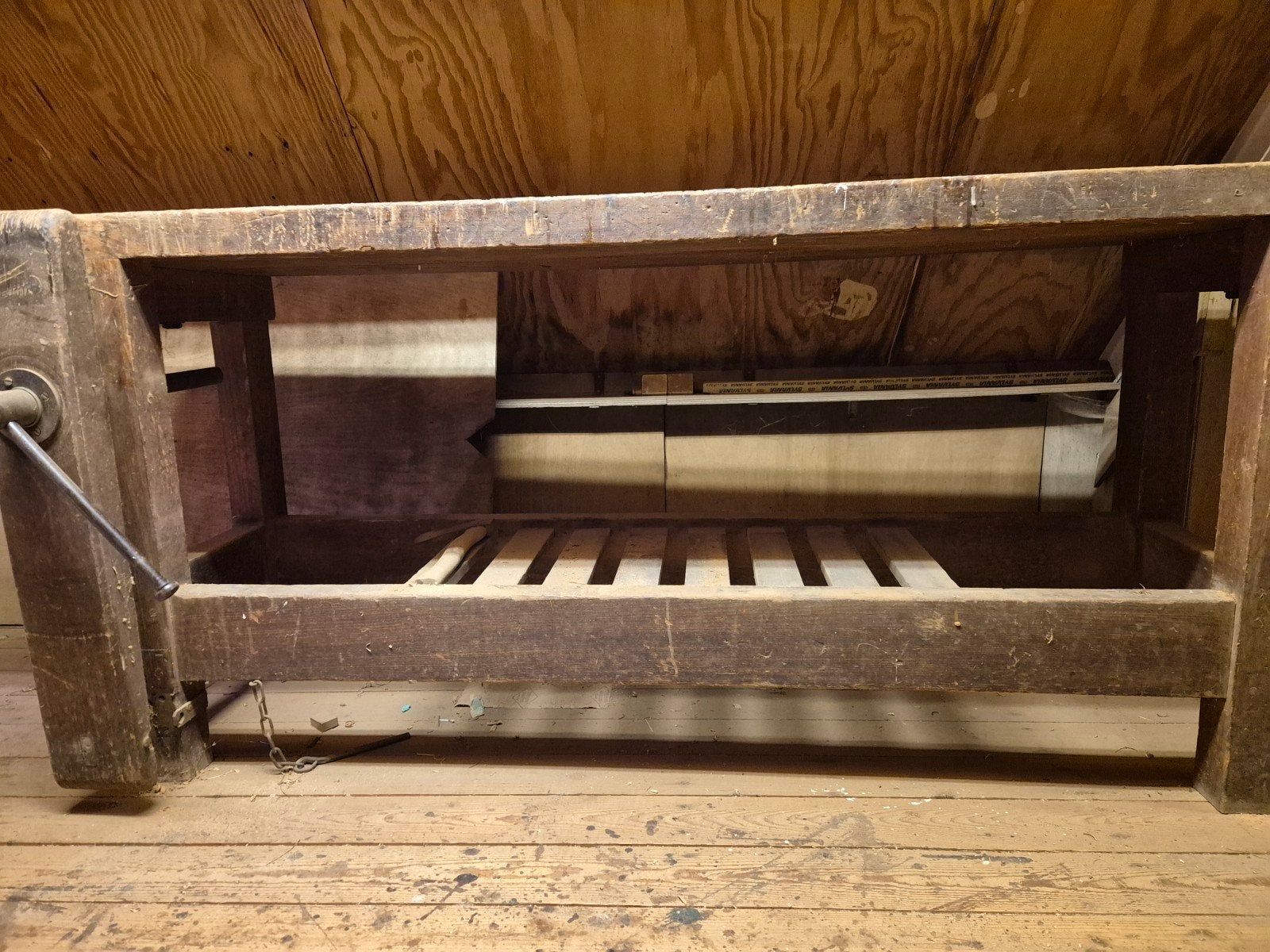 Vintage Werkbank - Robuust en Authentiek (225x85x60 cm), Ophalen, Gebruikt, 170 cm of meer, Bankschroef