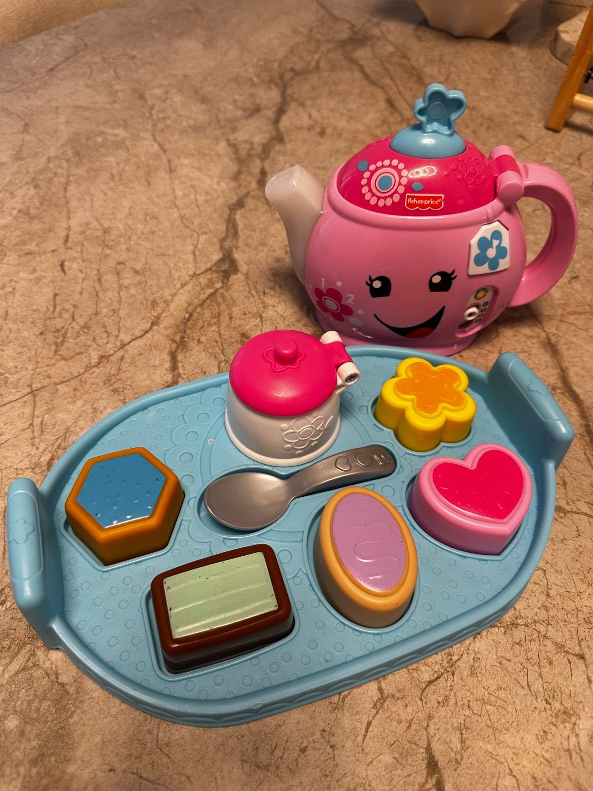 Fisher-Price Lach & Leer Theeservies met Licht en Geluid, Ophalen of Verzenden, Zo goed als nieuw, Speelset, Met licht