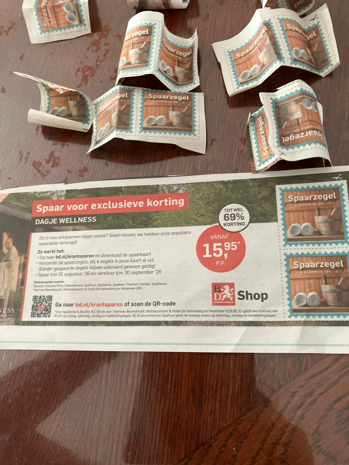 Spaarzegels Dagje Wellness - 4 zegels voor 0.50€ per stuk, Hobby en Vrije tijd, Spaarzegeltjes, Ophalen of Verzenden, Overige soorten